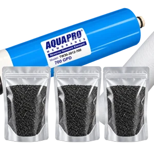 Kit d’entretien élOvi Instant avec membrane AquaPro 700 GPD, cartouche 10 pouces 1 micron et trois recharges de charbon actif
