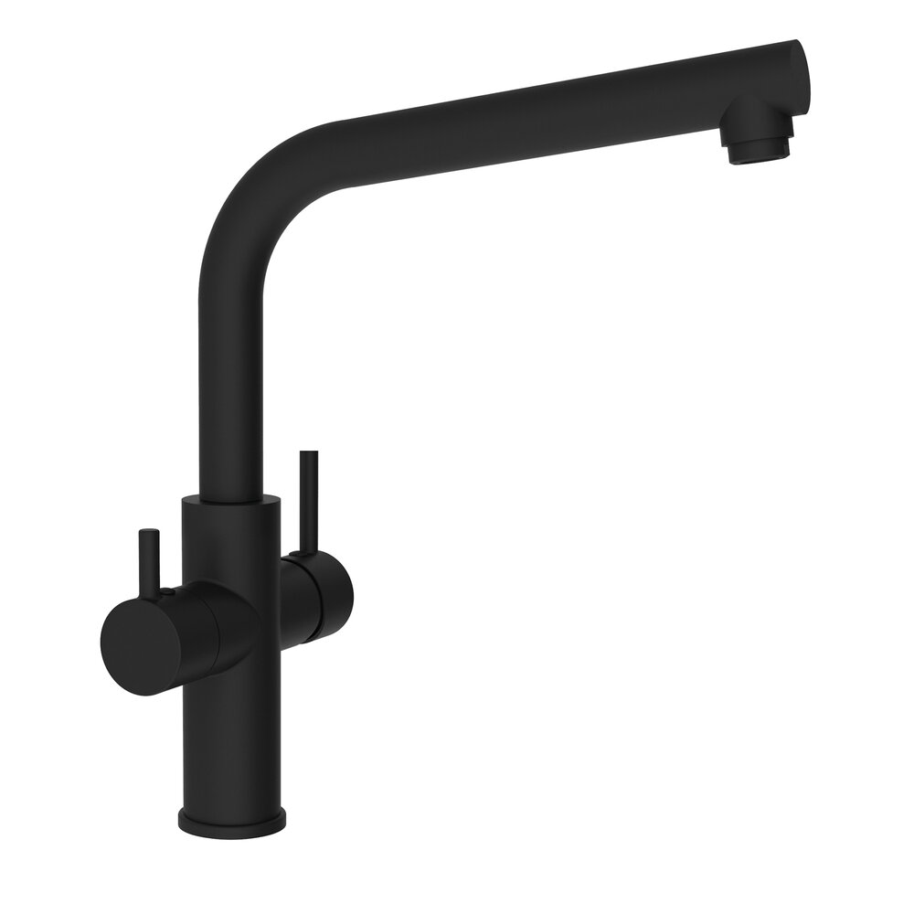 Mitigeur Clever droit 3 voies noir mat pour eau chaude, froide et purifiée